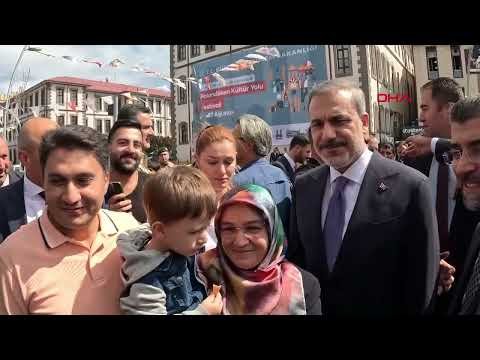 Dışişleri Bakanı Hakan Fidan’a Erzurum’da sevgi seli